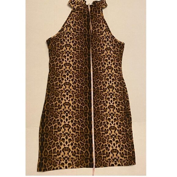 LEOPARD Print Mini Dress Stretchy Size M - Picture 10 of 12